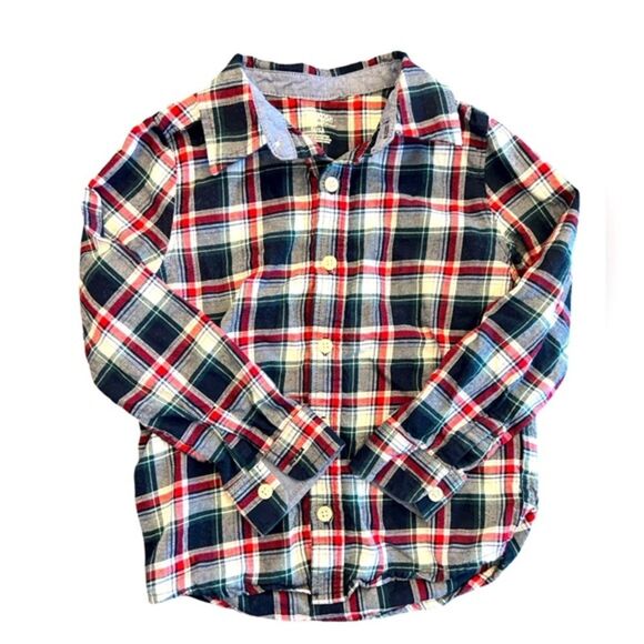 EUC Carter’s / Osh Gosh Holiday Plaid Button Down Shirt - 5T - Picture 1 of 4